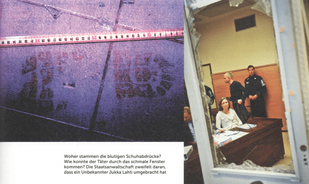 Mistä tulivat veriset kengänjäljet? Miten tekijä onnistui kiipeämään kapeasta ikkuna-aukosta sisälle? Syyttäjä ei usko, että tuntematon olisi surmannut Lahden. 